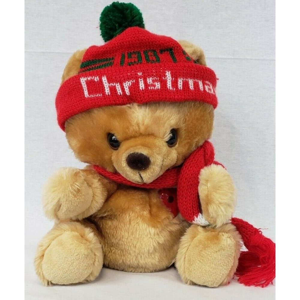 Vintage 1986/87 Cuddle Wit Christmas Holiday Teddy Bear Toy 15" Plays Xmas Songs